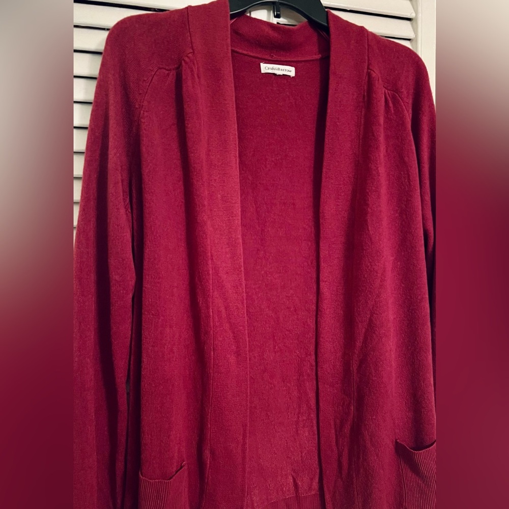 Croft & Barrow Women’s Ruby Colored Cardigan Sweater Jacket SO soft & comfy - Picture 4 of 14